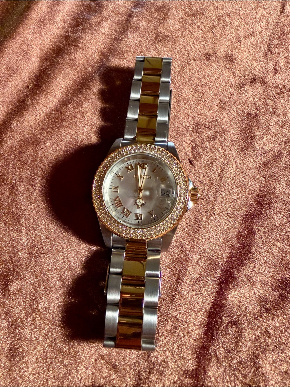 Invicta Two-Tone Crystal Bezel Women's Watch - Gold & Silver
